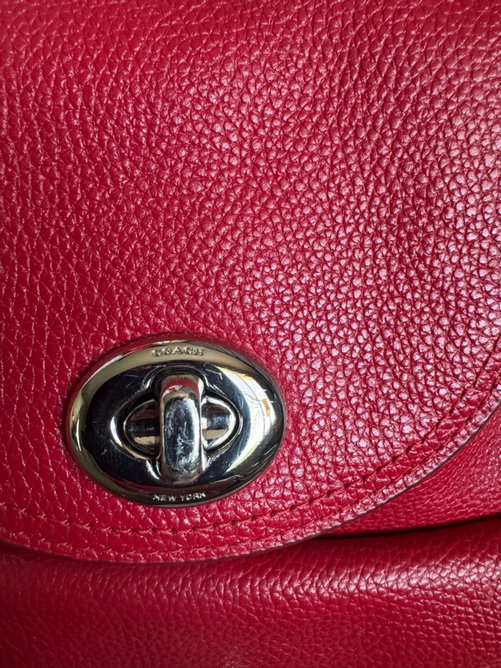 Coach Red Leather Drawstring Backpack - Picture 3 of 13